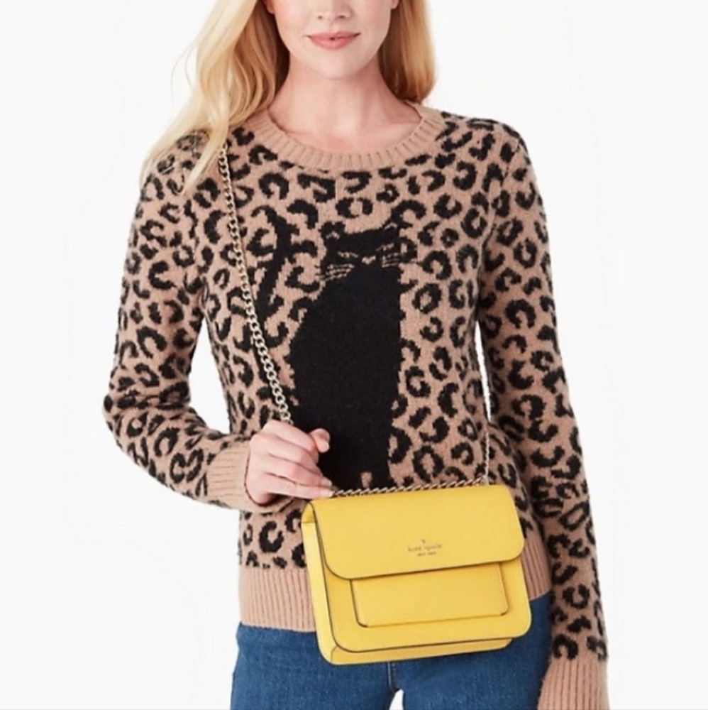 Kate Spade Yellow Structured Leather Crossbody
